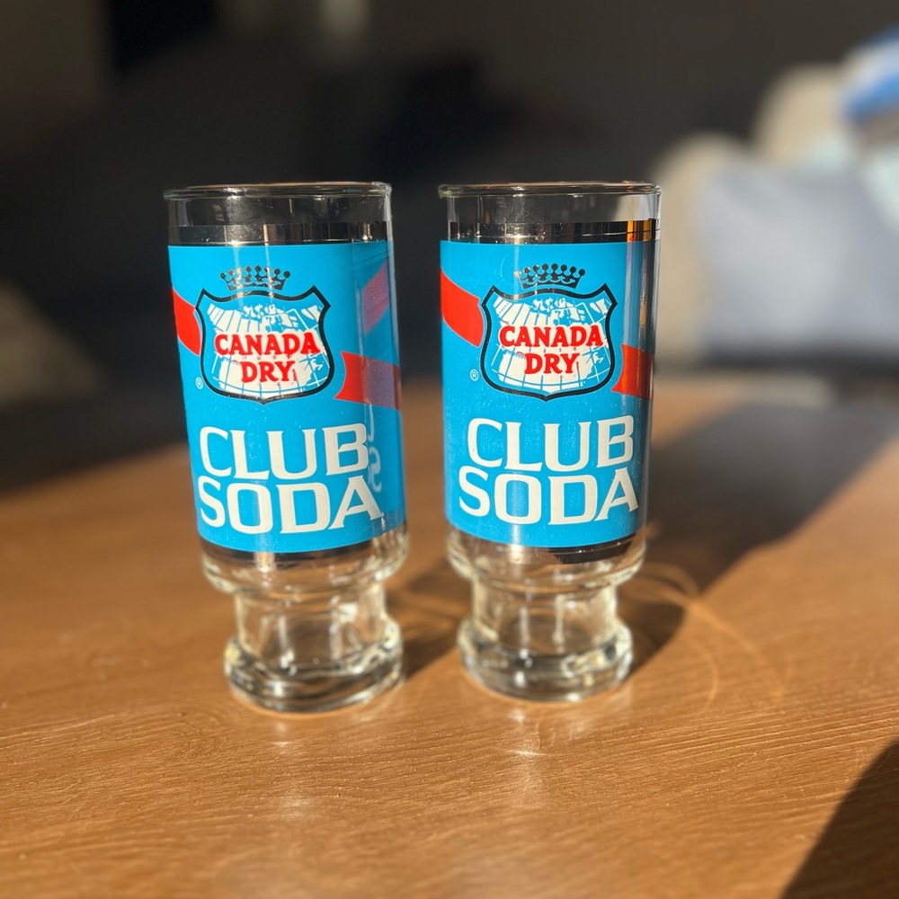 Pair of Canada Dry Club Soda Glasses
